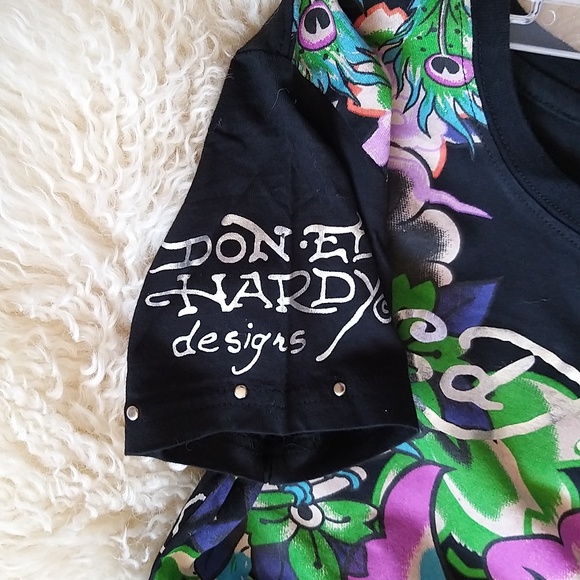 NEW Ed. Hardy Koi Fish Kids T Shirt - Size XL BLK, SILVER, MULTI - Picture 10 of 11